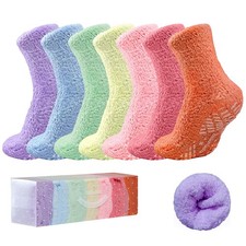 Fuzzy Socks for Women with Grips Plush Fuzzy Sleep Cozy Winter Soft Fluffy So...