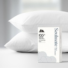 100 Egyptian Cotton King Size Pillow Cases Set of 2 - Luxury 500 Series Soul...