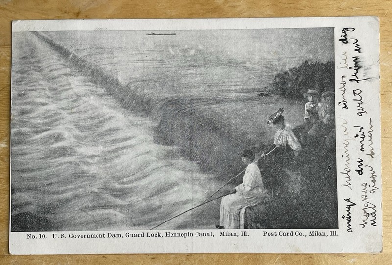 U.S. Government Dam, Guard Lock On Hennepin Canal Near Milan, Illinois