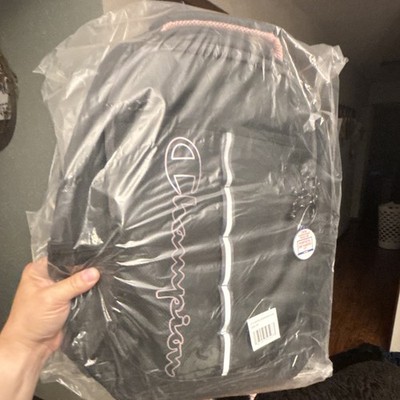 Champion Black/Pink Backpack w/ Outer Pockets, Adjustable Straps, Zip