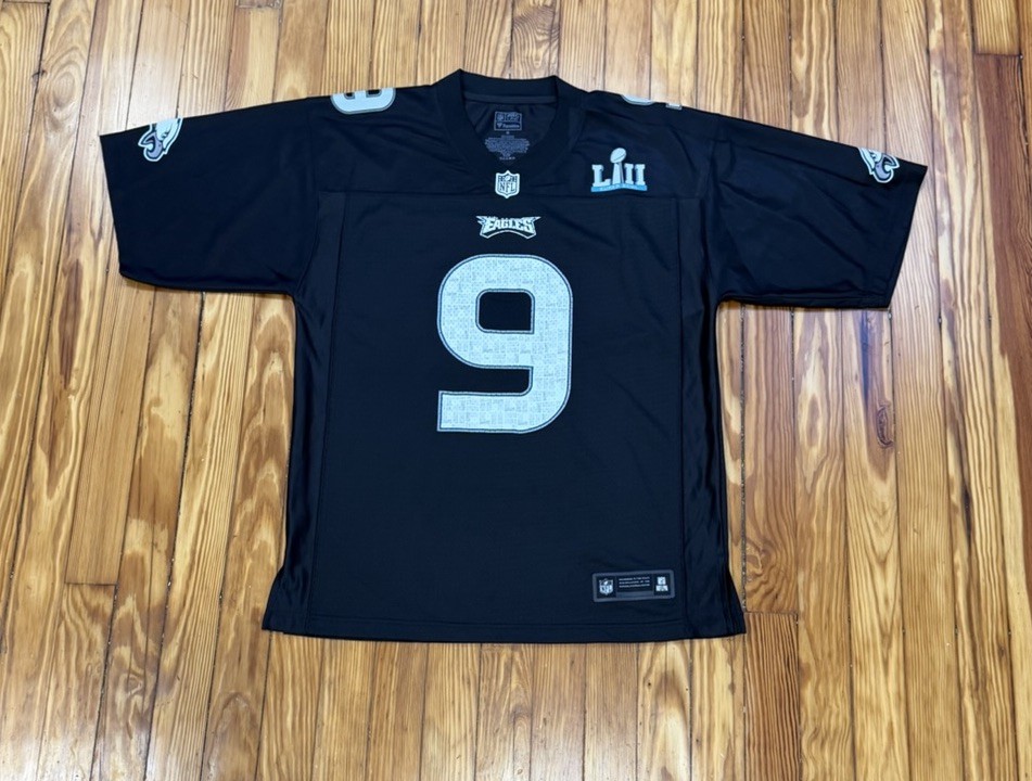 Philadelphia eagles super bowl 52 lii pro line nick foles jersey medium black