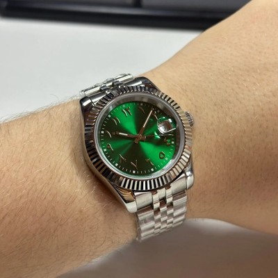 Custom Raynor NH35 Automatic Green Dial Steel Bracelet Classic Watch