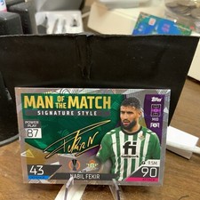 2022-23 Topps Match Attax Nabil Fekir Man Of The Match Signature Style Red Ice