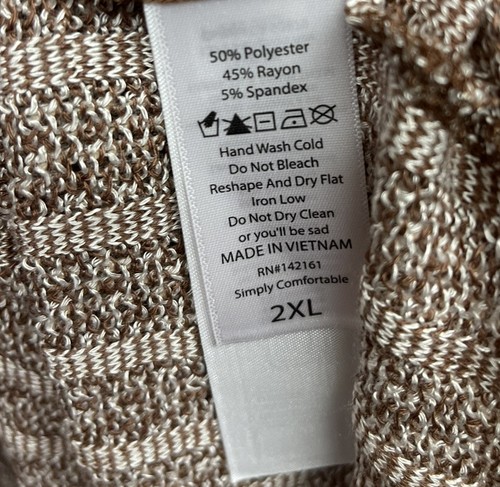 NWT Lularoe 2XL Brown with Cream Speckled Renee Balloon Sleeved Sweater - Picture 6 of 8