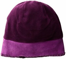 White Sierra Cozy Beanie, Clover/Dark Purple, One Size, Slouchy FIt
