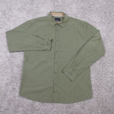 Day & Age Shirt Mens Extra Large Green Solid Twill Outdoor Button Up Collared