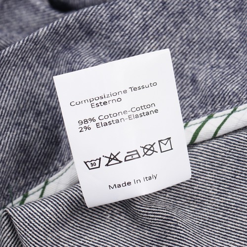 Luigi Borrelli Slim-Fit Navy-White Soft Twill Cotton 5-Pocket Pants 44 NWT Jeans - Picture 9 of 10