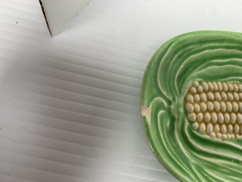 Mid Century Corn Plate And Salt And Pepper Shaker Used Set From 1950 Small Chips - Picture 5 of 7