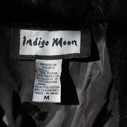 Indigo Moon M Velvet & BrocadeTapestry Patchwork Textured Jacket Pockets - Picture 3 of 3