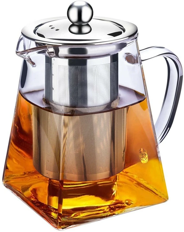 Stove top heat resistant glass teapot infuser with steel mesh for loose tea leaf - Image 3 of 4