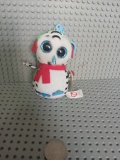 TY Christmas Beanie Baby Boos 3" NESTER the Owl Key Clip Plush Animal Toy-new