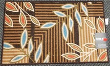 PRINTED NYLON KITCHEN RUG nonskid back 18" x 30" COLORFUL LEAVES 2 by FD