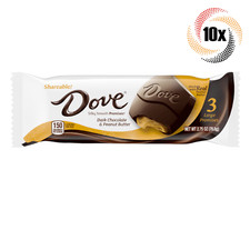 10x Packs Dove Dark Chocolate  Peanut Butter Candy  3 Per Pack  2.75oz