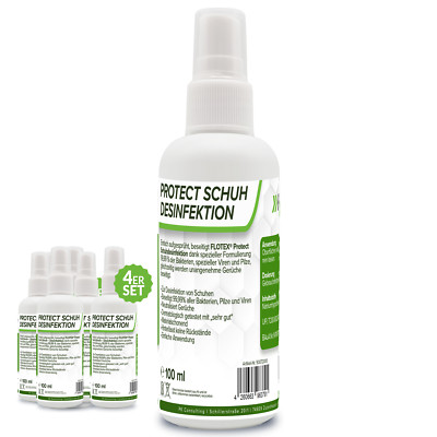Flotex Protect Fuß & Schuh Desinfektion 4x100ml Anti Pilz Viren & Bakterien