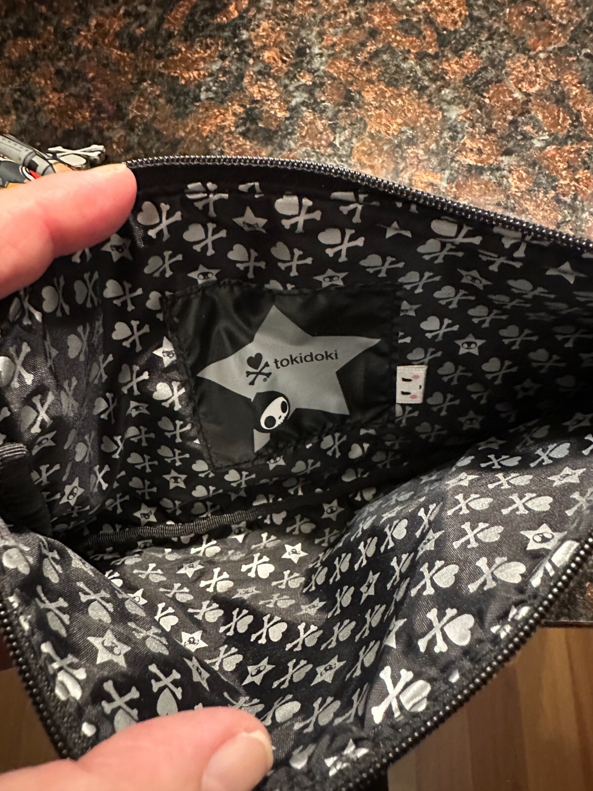 TokiDoki MakeUp Cosmetic Travel Bag & Pencil Case Black