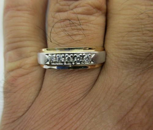 14K Gold Diamond Wedding Band Diamond=1/4 Carat F-VS2 Size 12