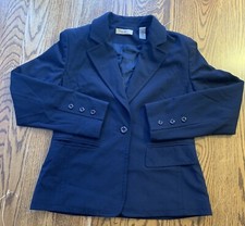 I.e Women s Dark Blue Blazer Jacket / Size:6 / Buttons,Pockets,Shoulder Padding