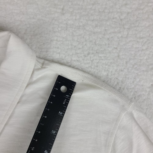 7 For All Mankind Polo Shirt Mens Large White Ivory Performance Short Sleeve * - Picture 6 of 14