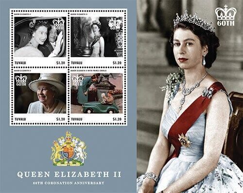 Tuvalu 2013 - 60th Anniversary, Queen Elizabeth II Coronation Sheetlet - MNH - Picture 1 of 1