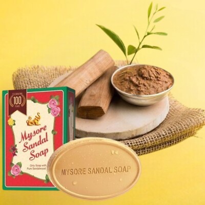 Lot De 8 Savons Mysore Sandal à L'huile De Bois De Santal - 75g Chacun - Naturel - Neuf