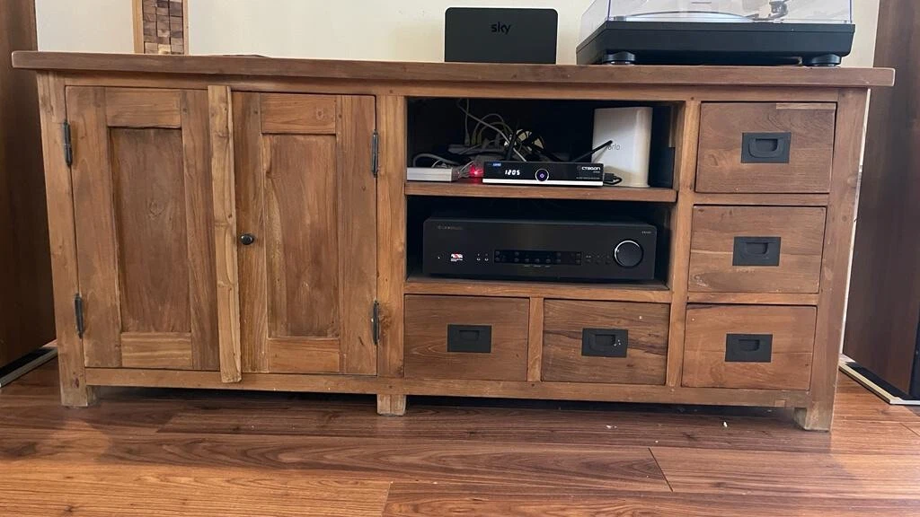Used solid sale wood entertainment center