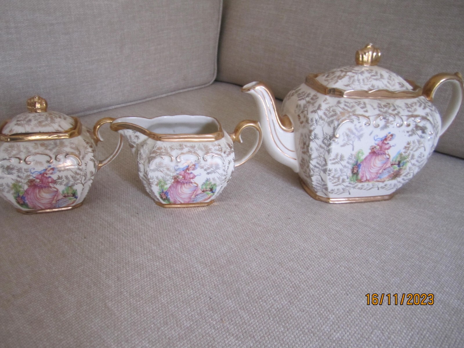 Old Sadler Teapot with milk jug and sugar bowl eBay