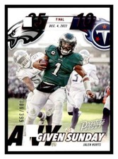 2023 Panini Prestige #AGS-13 Jalen Hurts Any Given Sunday Xtra Points Red #/399