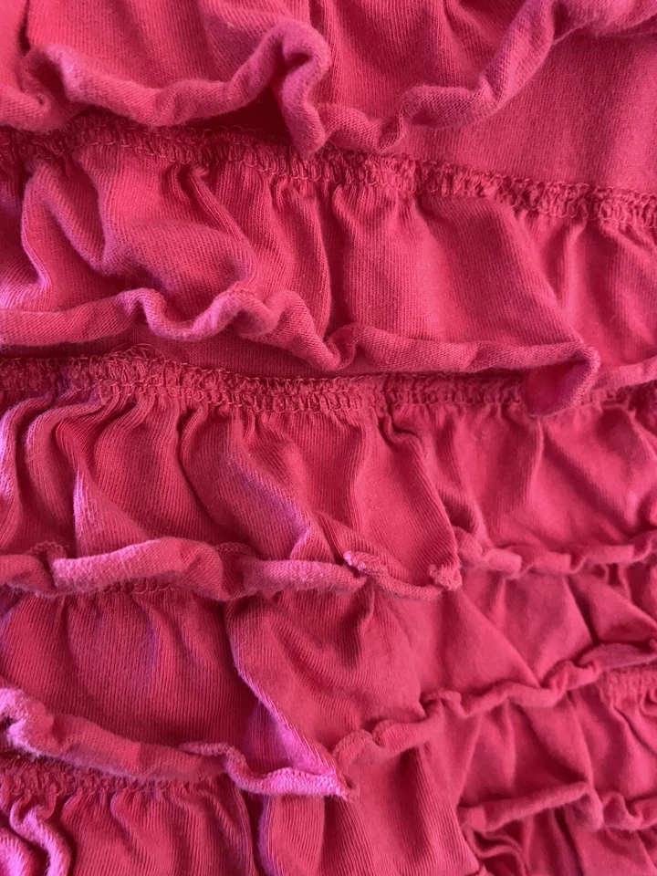 Blusa de algodão Hartstrings feminina tamanho 8 manga longa babados rosa fushia - Imagem 4 de 4