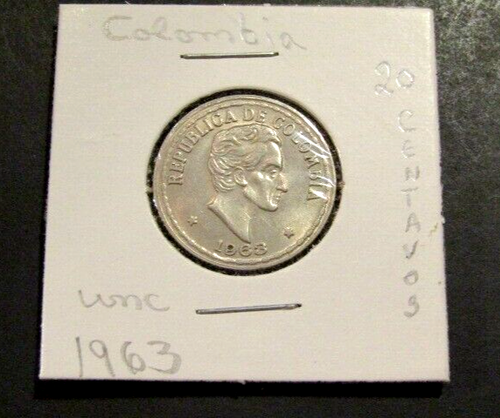 Colombia 1963 20 Centavos unc Coin