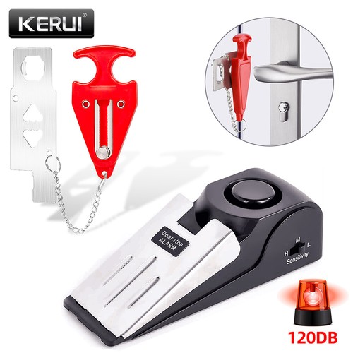 Kit de alarma de tope de puerta y cerradura de puerta de seguridad portátil para viaje habitación de hotel hogar - Imagen 17 de 24