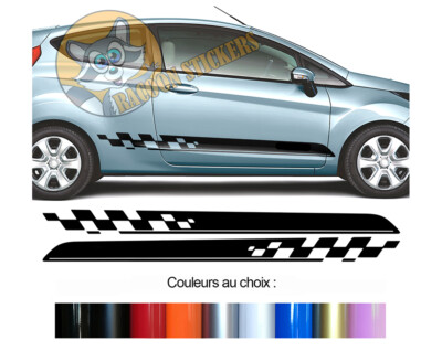 2 X UNTERE STREIFEN FÜR FORD FIESTA RALLYE SPORT DEKO STICKER BD540N-16