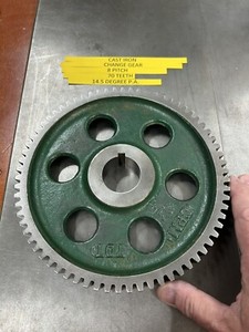 QTY 1 CAST IRON CHANGE GEAR 8 PITCH 70 TEETH 1 5/8” BORE 5/16” KEYWAY 14.5 PA
