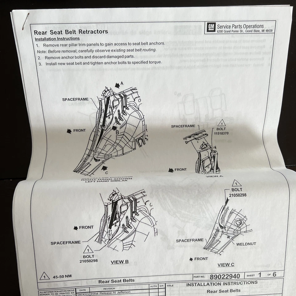 Nuevo GM OEM 05-09 Equinox Hebilla 89022938 Foto 4 de 4