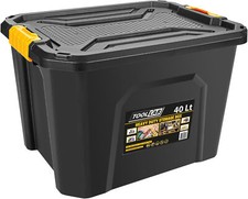 Heavy Duty 40L Storage Box with Clip on Lid For Home, DIY, Tools, Toys, Hobbies 