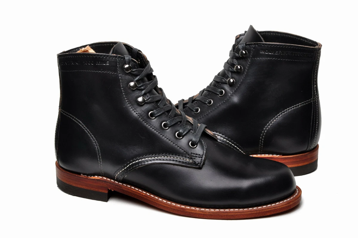 Wolverine 1000 Miles Men's Boots Plain Toe Original Boots Black W05300