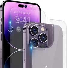 Front + Back Tempered Glass Screen Protector For iPhone 14 Pro Max Mini 14 Plus