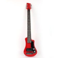 Portable Electric Guitar mini travel kid with gig bag strap in red 1v 1t 24F