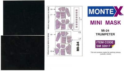 Montex 1/35 MIL Mi-24 ''HIND'' CANOPY PAINT MASK Trumpeter
