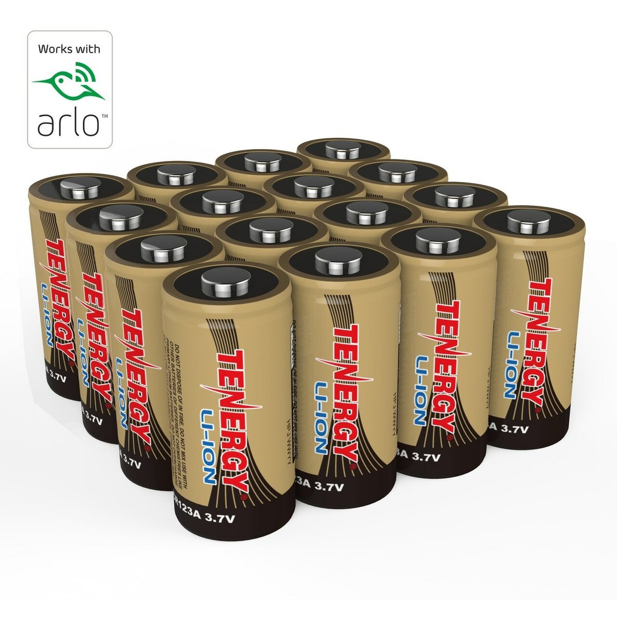 Tenergy 16 PCS RCR123A Li-ion Rechargeable Batteries for Arlo Cameras