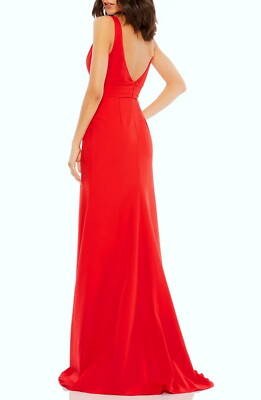 mac duggal bow shoulder gown