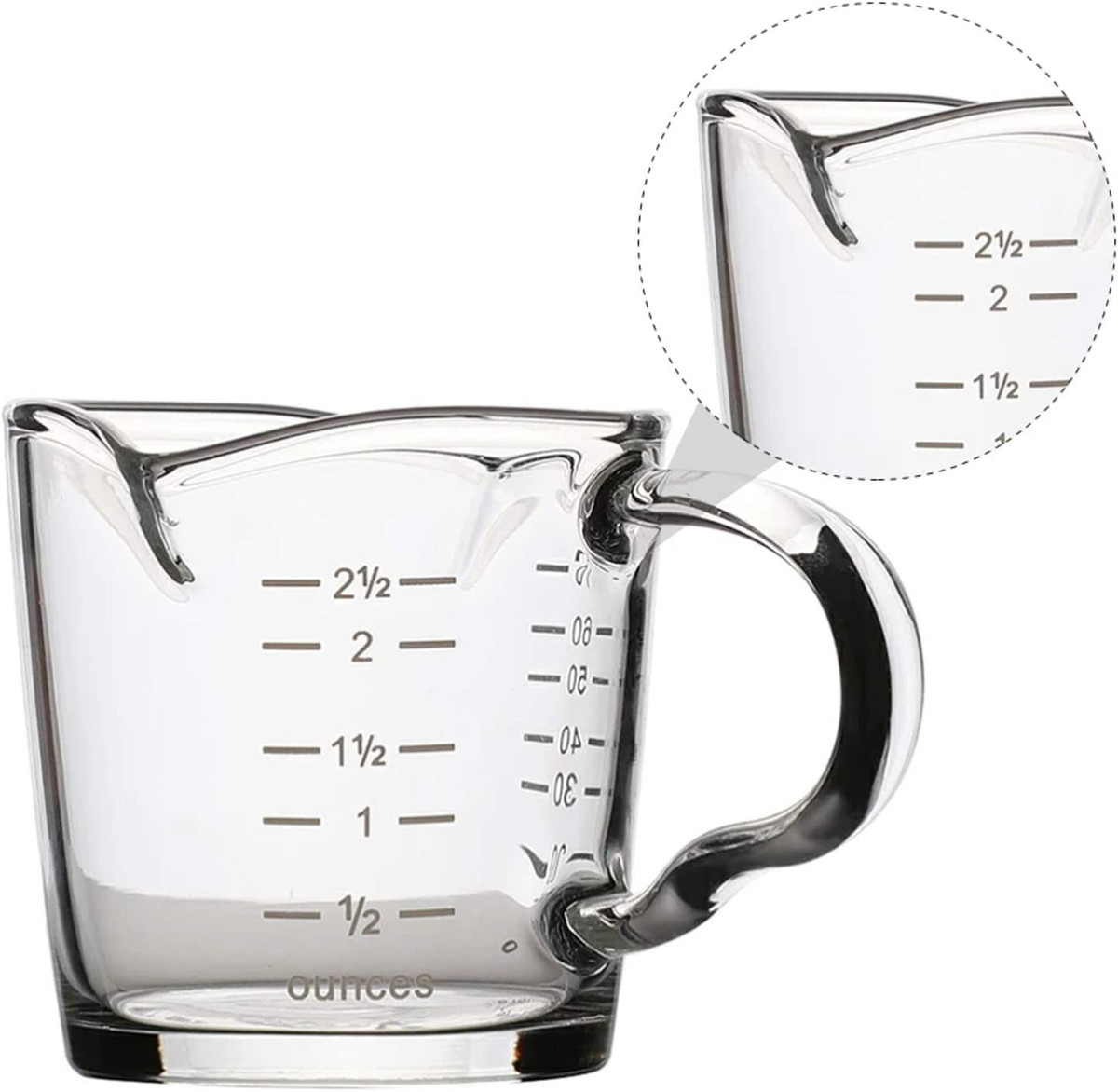 70Ml Mini Glass Measuring Cup with Handle 2 Oz Shot Glass Espresso