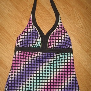 black halter tankini swim top