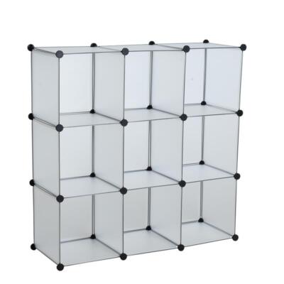 Regalsystem Würfelregal Steckregal 9 Fächer Stufenregal DIY Regal Kunststoff