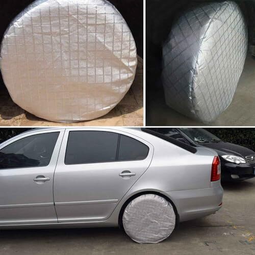 Tire Covers Set of 4 Waterproof Anti-UV Sun Snow Rain Tire Covers for Trailer...