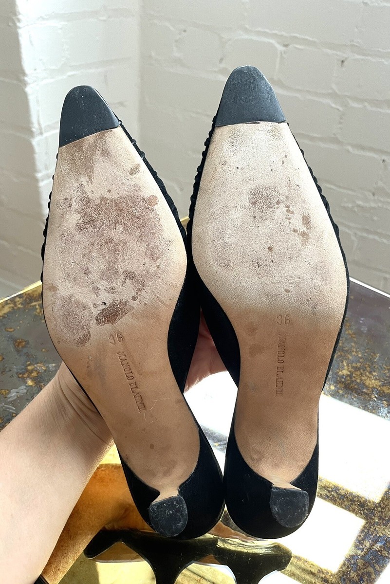 Sandales à Lanières Noires Manolo Blahnik Avec Bijoux Et Talons Chaton - Taille 41 - Neuf Sans Boîte
