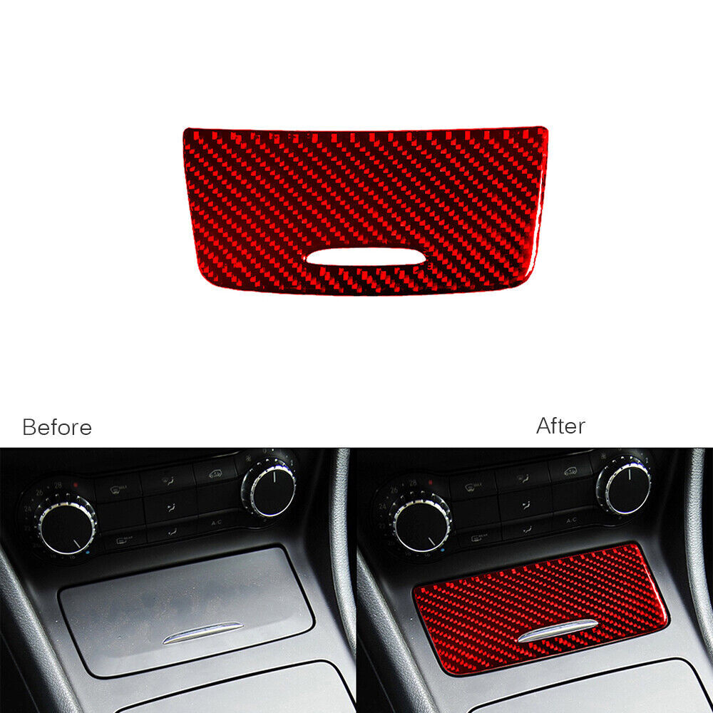 For Mercedes-Benz CLA C117 GLA X156 Red Carbon Fiber Cigarette Lighter Cover
