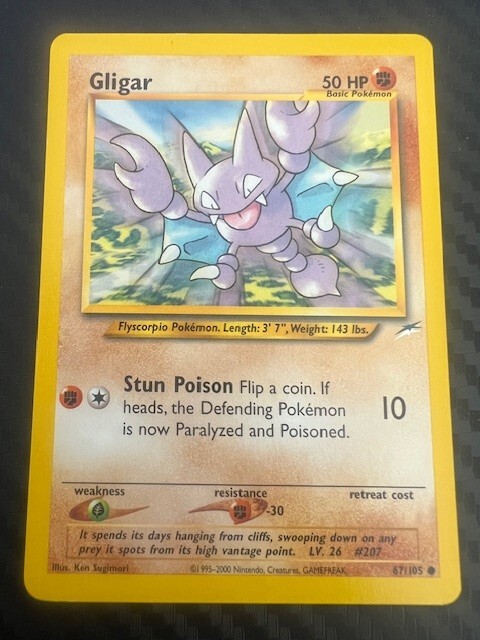 Pokemon TCG Neo Destiny Gligar Common Card 67/105 VLP