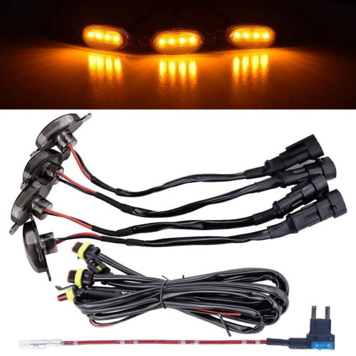 Smoked Lens Amber LED Front Grille Running Lights Raptor Style For Ford F150 4x