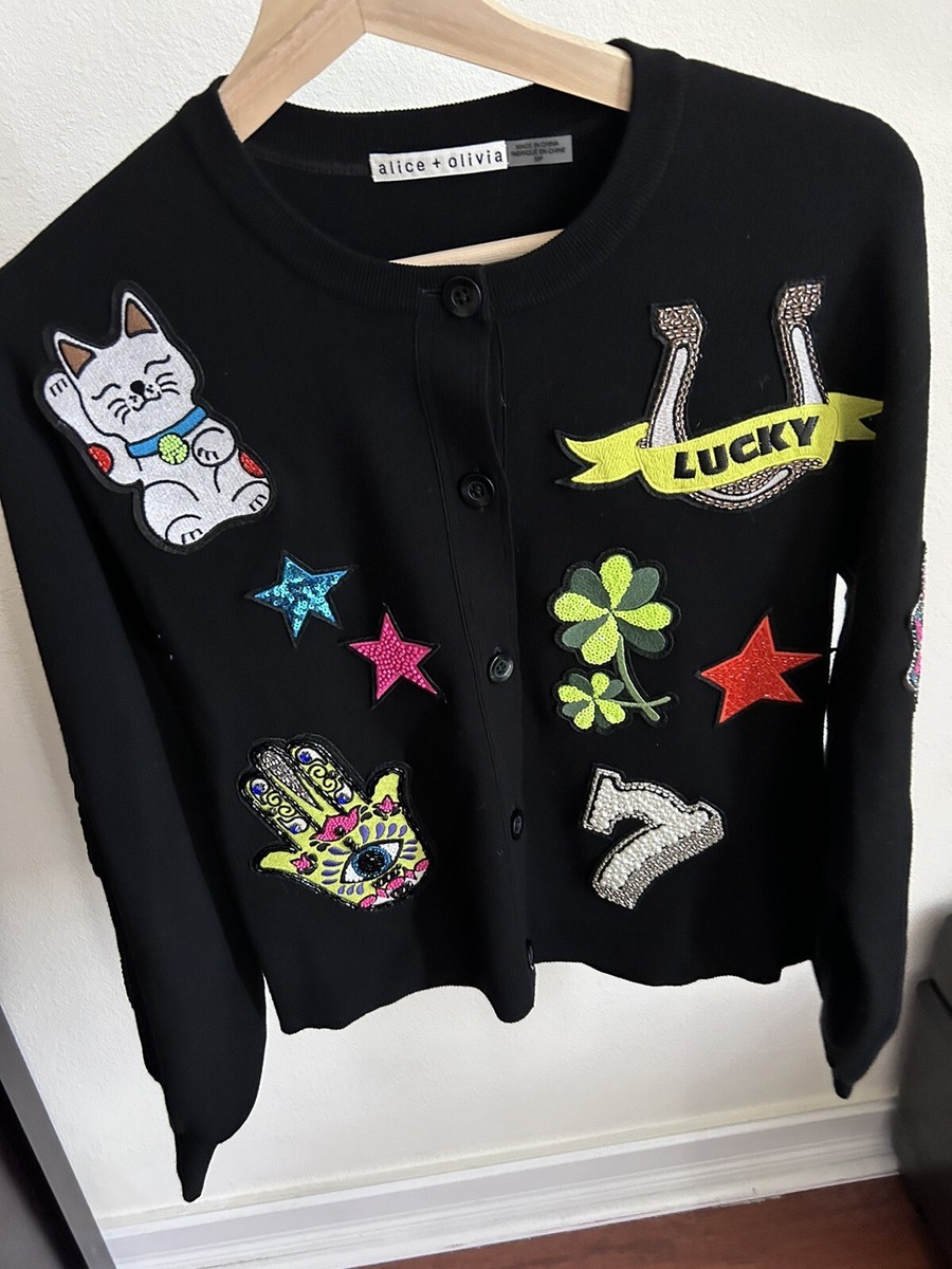 alice+olivia アリスアンドオリビア　ワッペン　パッチ　ニット alice+olivia アリスアンドオリビア ワッペン パッチ ニット