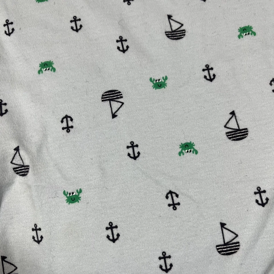 Manta de bebé azul Carters Just One You de colección con ancla de veleros cangrejos verdes Q1 Foto 3 de 4